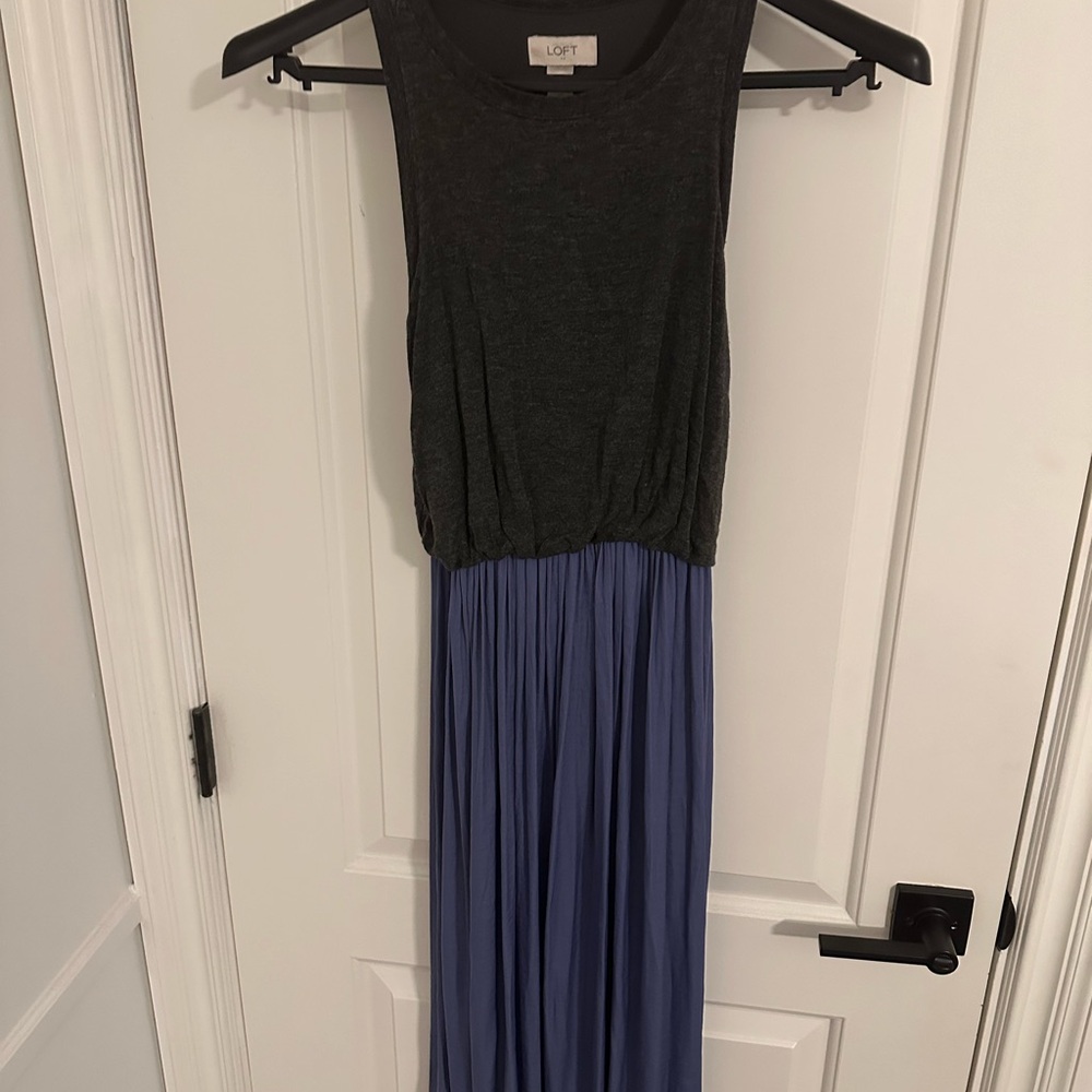 LOFT Elegant Black and Blue Dress